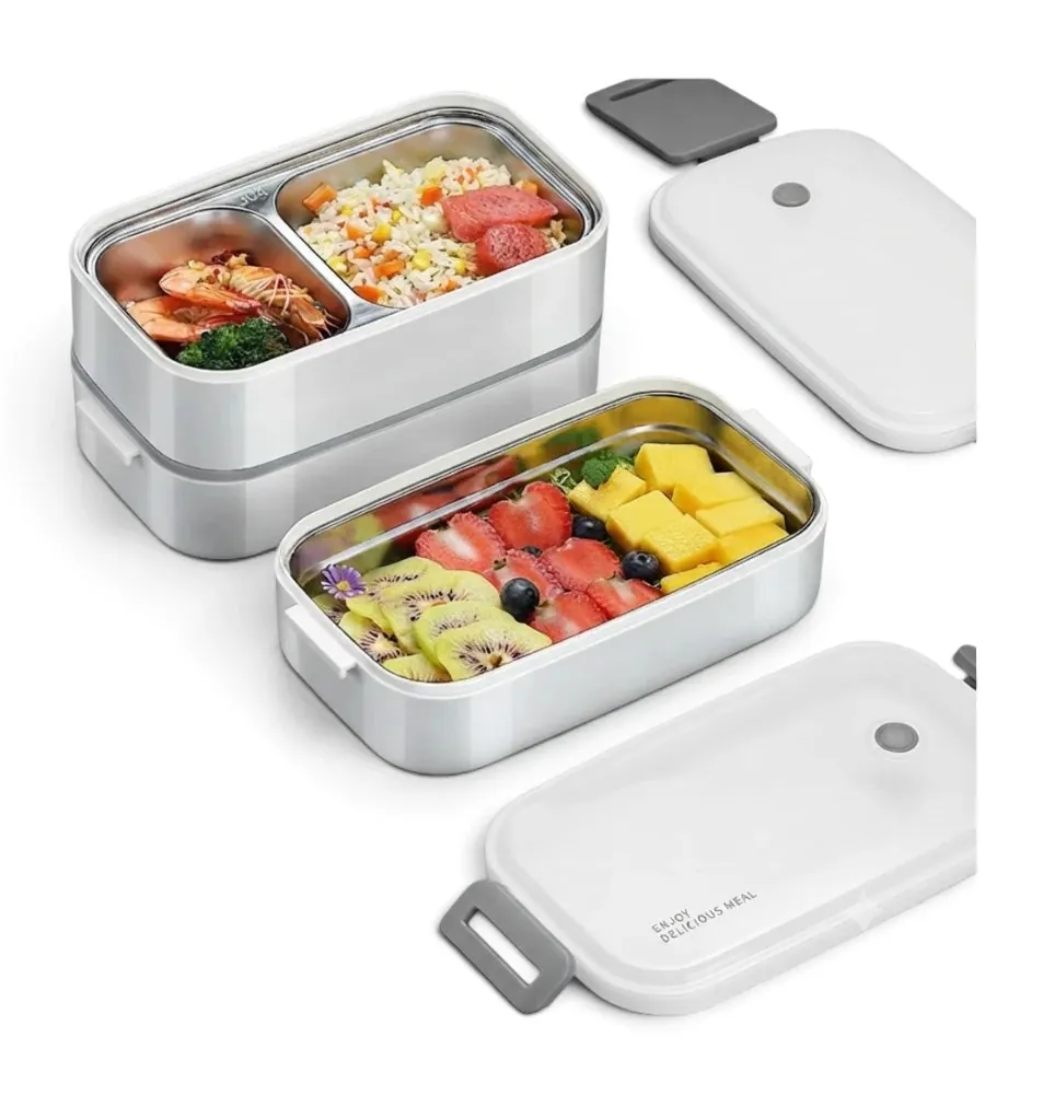 Flexi Maison Boîte Repas Double Couche Blanc