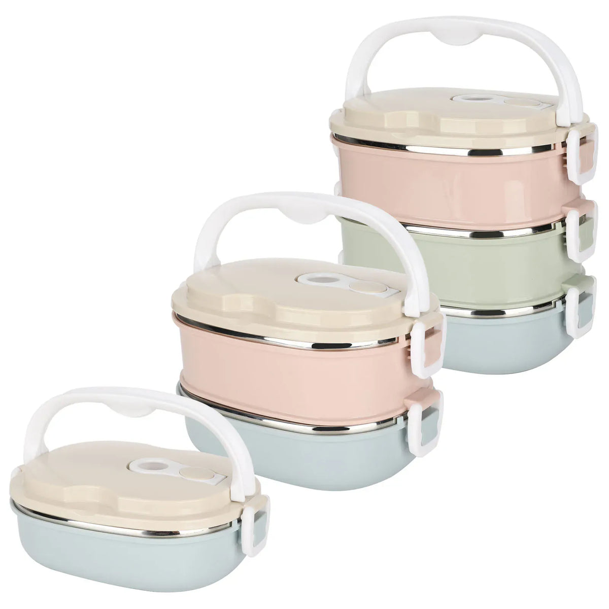 Flexi Maison Boîte Repas En Acier Inoxydable Ovale