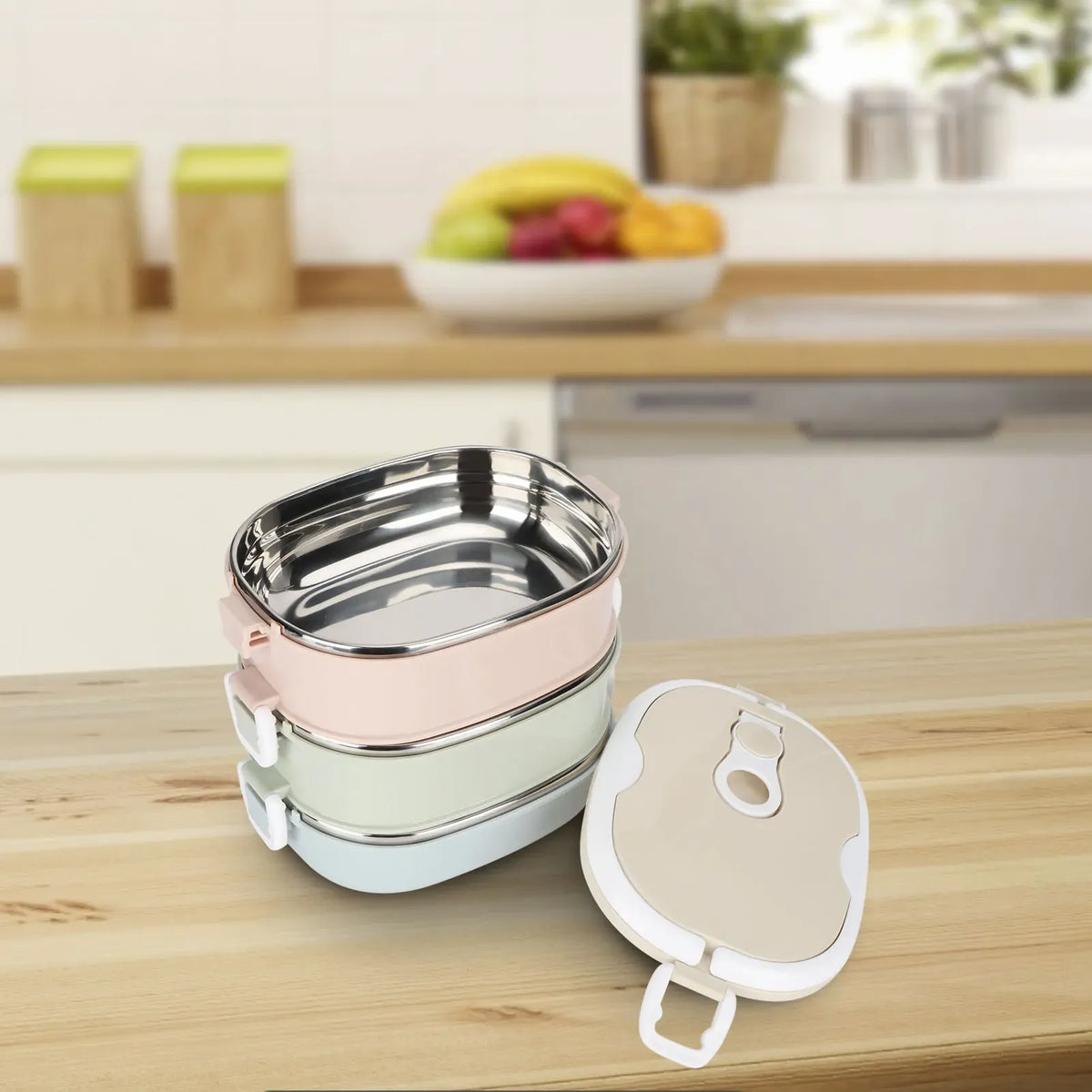 Flexi Maison Boîte Repas En Acier Inoxydable Ovale