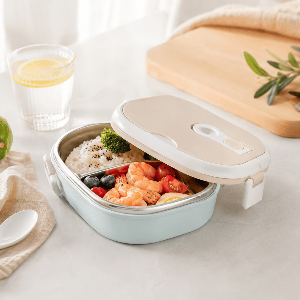 Flexi Maison Boîte Repas En Acier Inoxydable Ovale