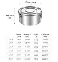 Flexi Maison Boîte Repas En Inox Ronde