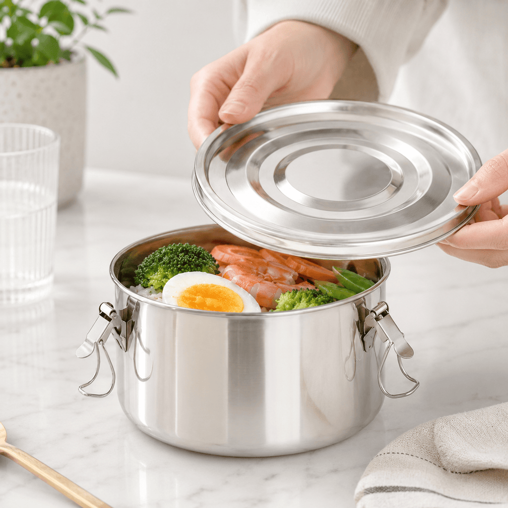 Flexi Maison Boîte Repas En Inox Ronde