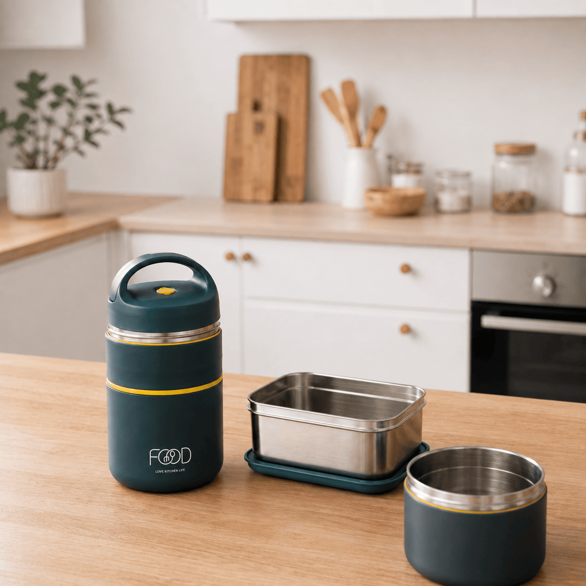 Flexi Maison Boîte Repas Plastique Isotherme En Acier Inoxydable