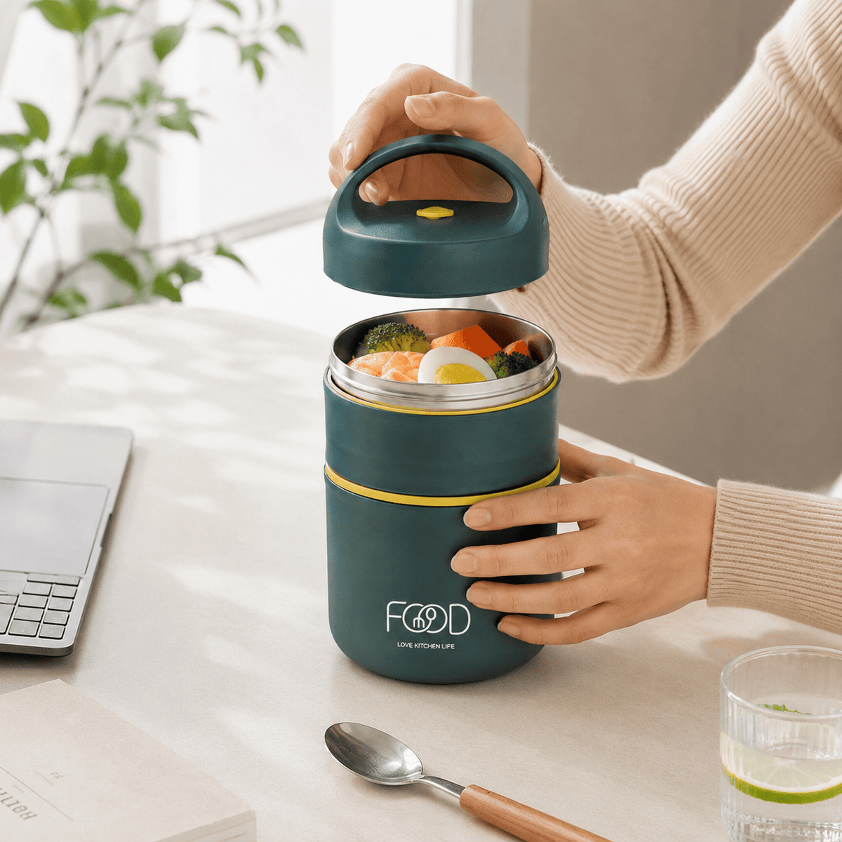 Flexi Maison Boîte Repas Plastique Isotherme En Acier Inoxydable