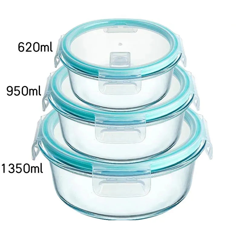 Flexi Maison Boîte Repas Ronde En Verre Borosilicaté