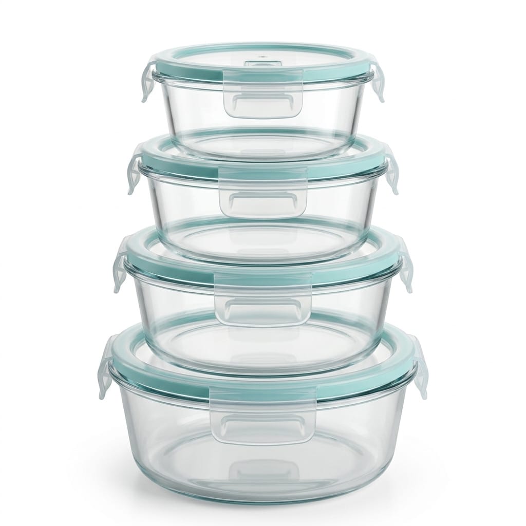 Flexi Maison Boîte Repas Ronde En Verre Borosilicaté