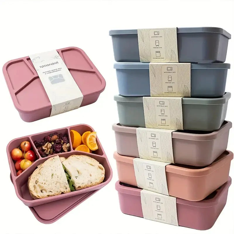 Flexi Maison Boîte Repas Toutes Saisons En Silicone Rectangulaire