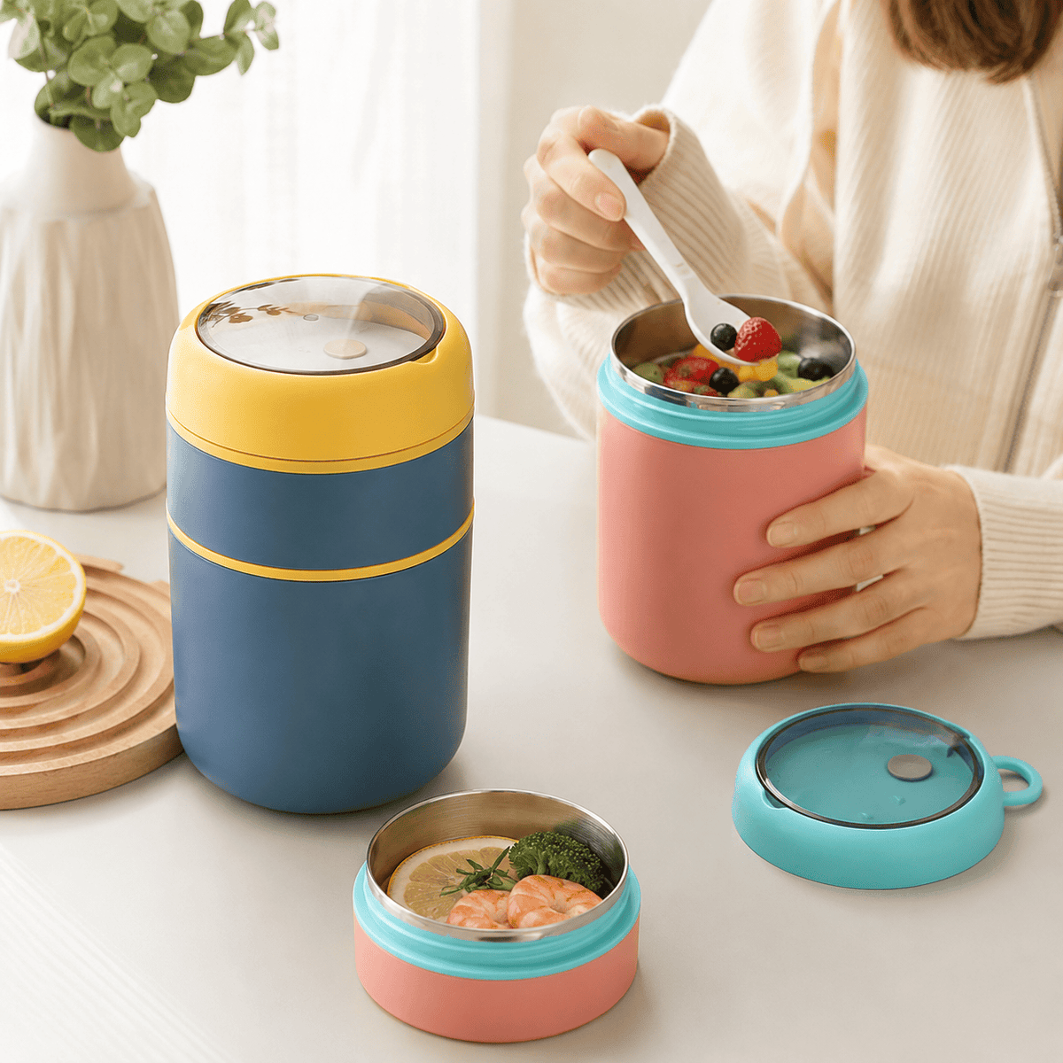 Flexi Maison Boîte Repas Toutes Saisons Isotherme En Acier