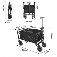Flexi Maison Chariot de camping pliable noir à roues tout-terrain