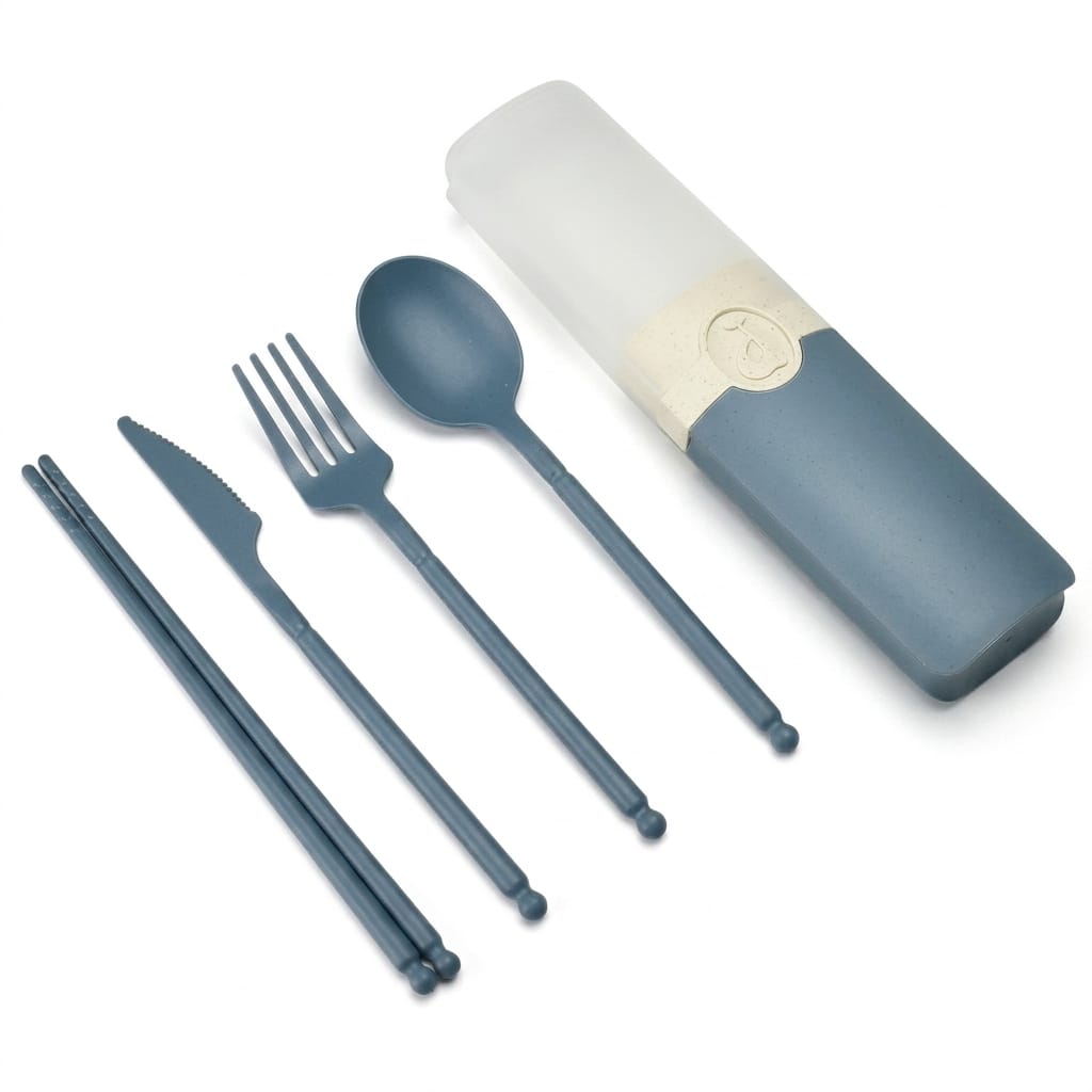 Flexi Maison Couverts De Voyage En Paille De Blé Avec Étui