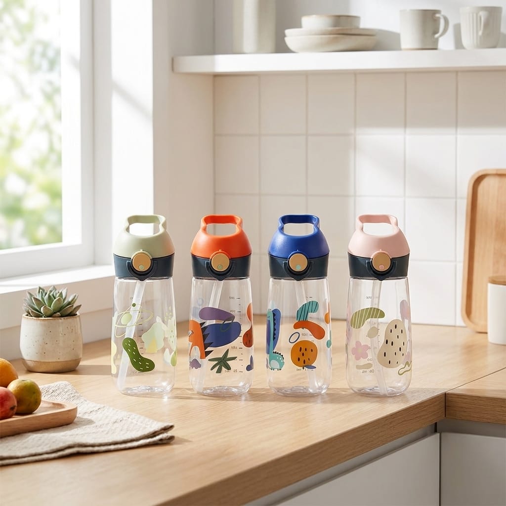 Flexi Maison Gourde Enfant En Tritan Avec Paille