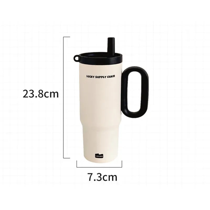 Flexi Maison Gourde Isotherme Acier Inoxydable Avec Paille Et Poignée