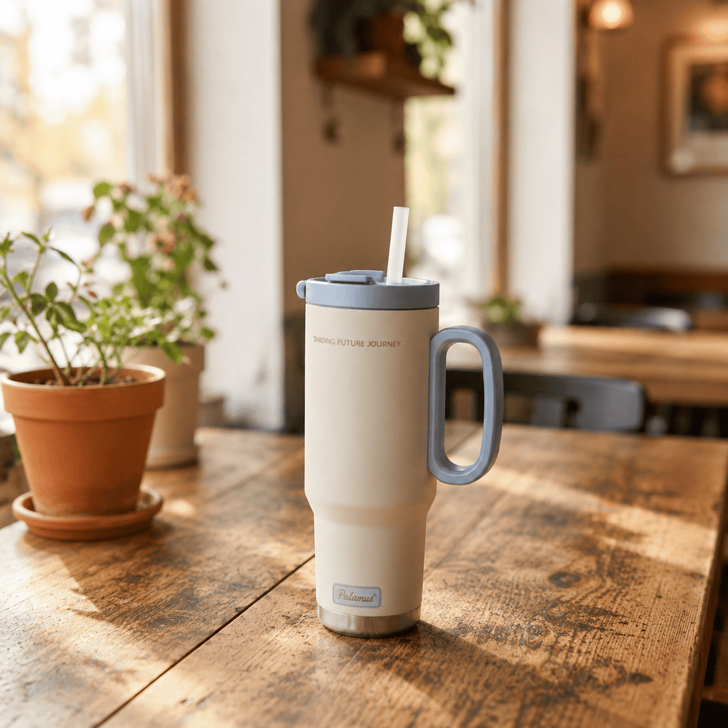 Flexi Maison Gourde Isotherme Acier Inoxydable Avec Paille Et Poignée