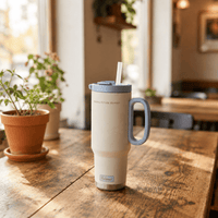 Flexi Maison Gourde Isotherme Acier Inoxydable Avec Paille Et Poignée