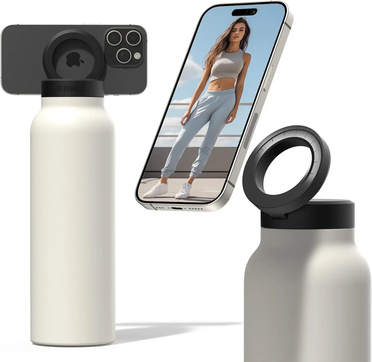 Flexi Maison Gourde Isotherme Avec Support Téléphone Magnétique