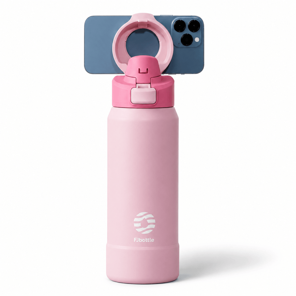 Flexi Maison Gourde isotherme en inox avec support téléphone magnétique