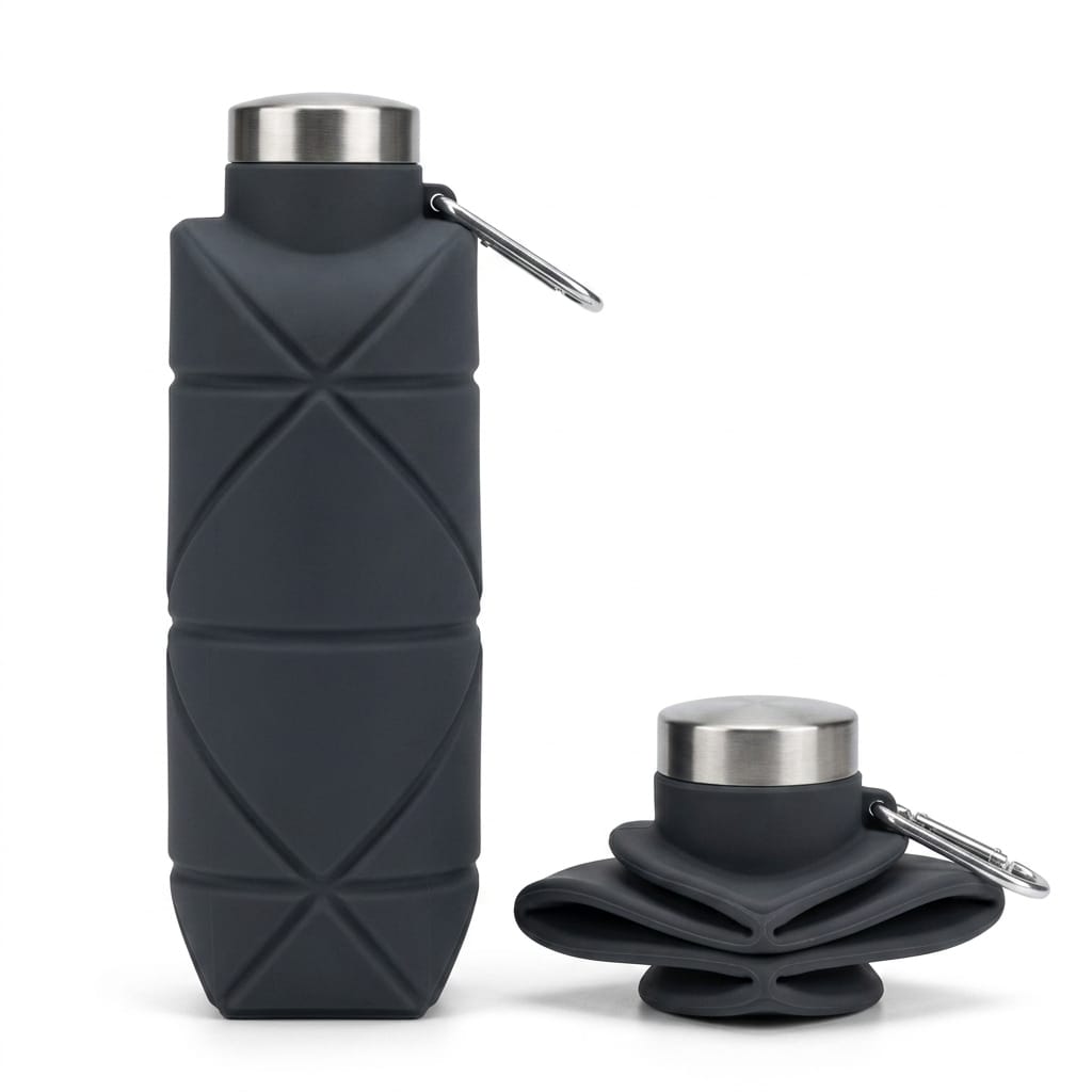 Flexi Maison Gourde Pliable En Silicone Et Métal