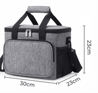 Flexi Maison Lunch Bag Isotherme Gris En Tissu Oxford