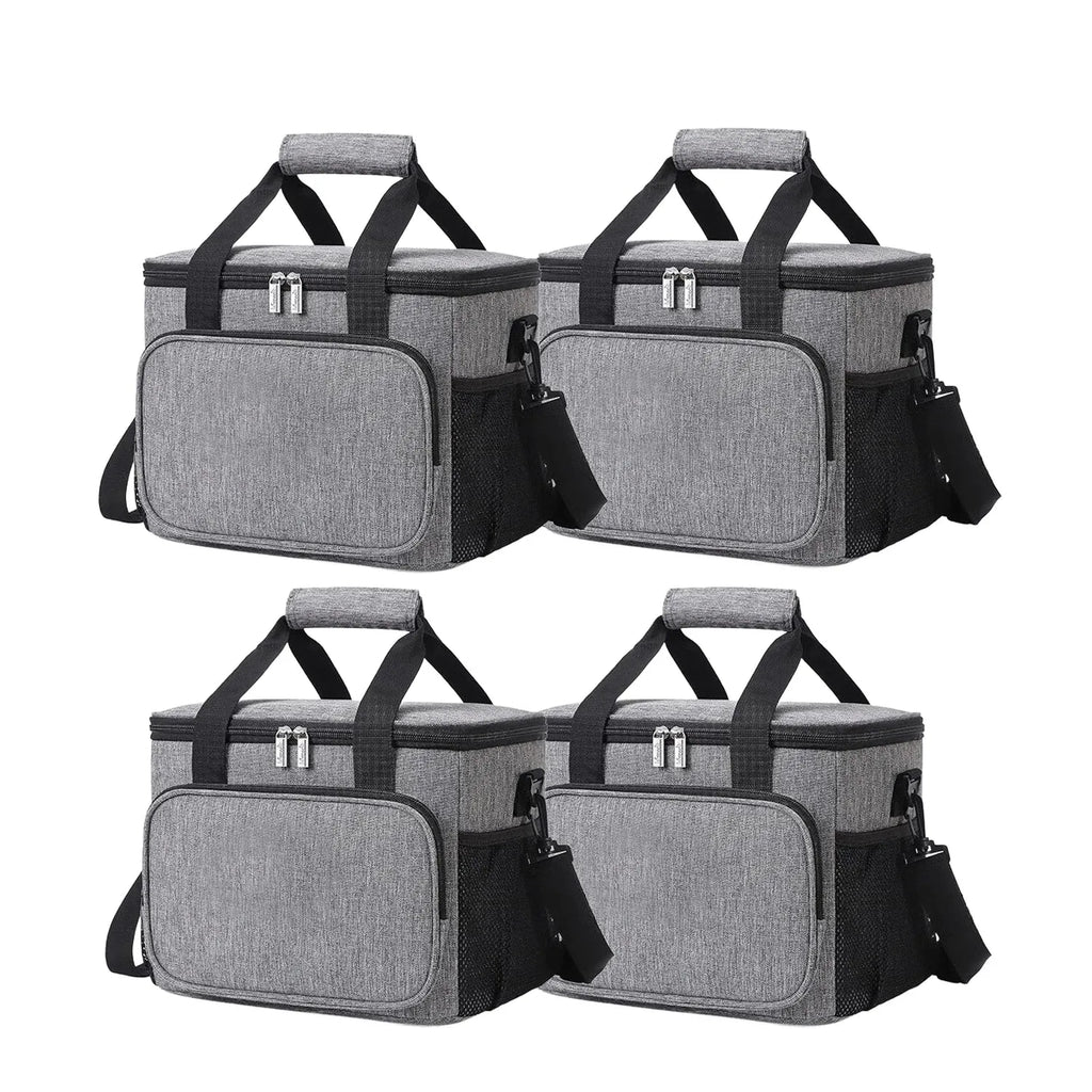 Flexi Maison Lunch Bag Isotherme Gris En Tissu Oxford