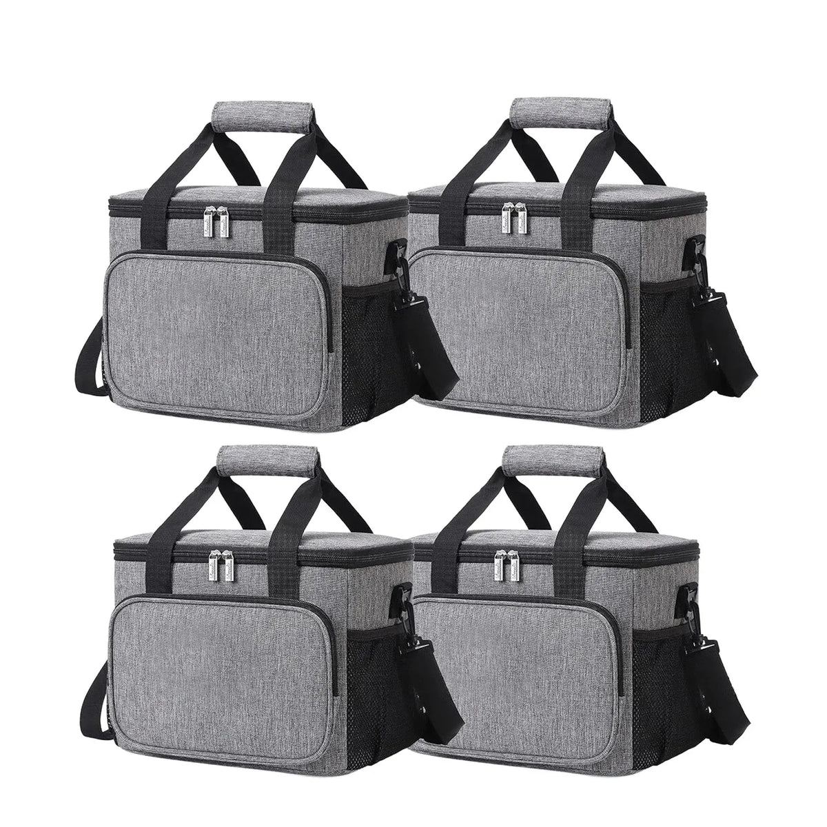 Flexi Maison Lunch Bag Isotherme Gris En Tissu Oxford