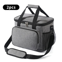 Flexi Maison Lunch Bag Isotherme Gris En Tissu Oxford