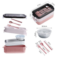 Flexi Maison Lunch Box Double Couche Inox avec Couverts et Accessoires