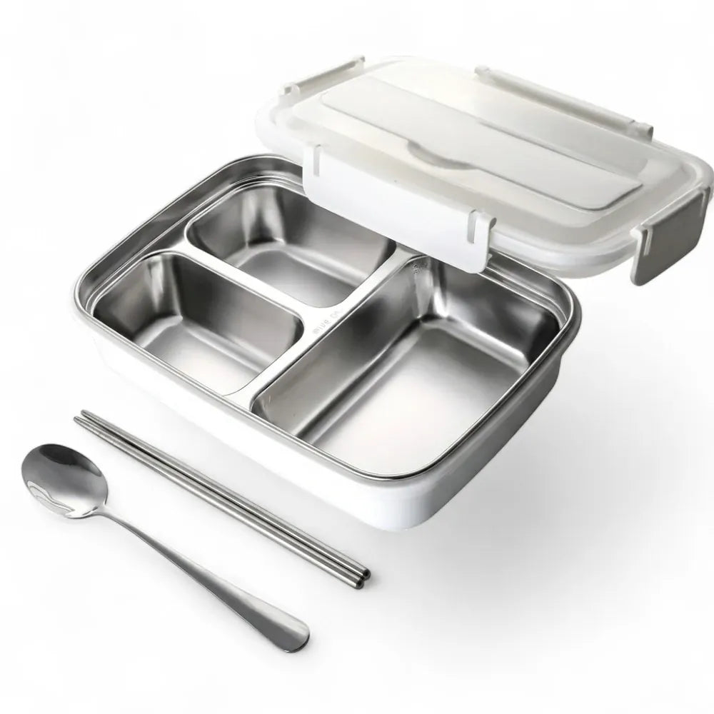 Flexi Maison Lunch Box en Acier Inoxydable avec Couverts