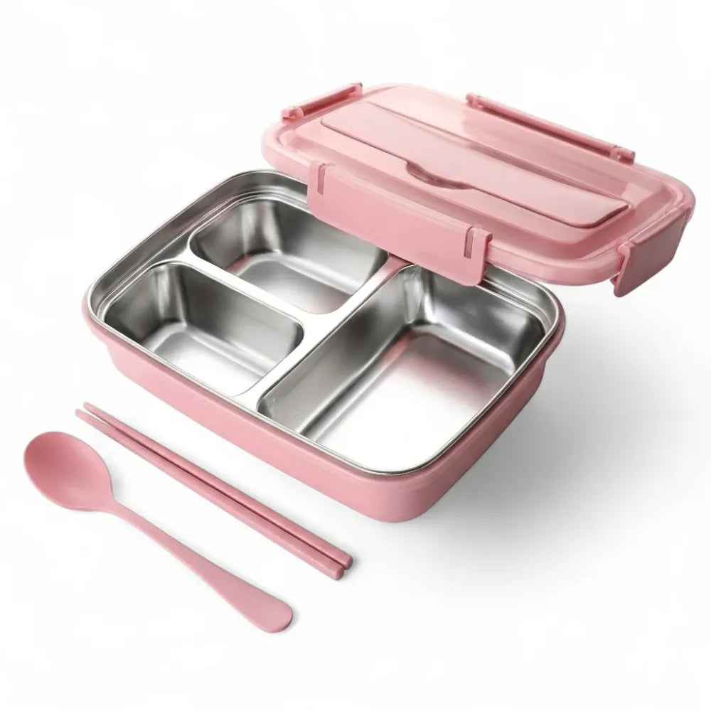 Flexi Maison Lunch Box en Acier Inoxydable avec Couverts