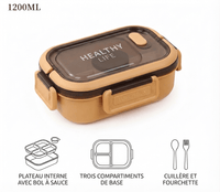Flexi Maison Lunch Box En Plastique Compartimentée Avec Couverts
