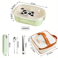 Flexi Maison Lunch Box En Plastique Compatible Micro-Ondes Avec Couverts