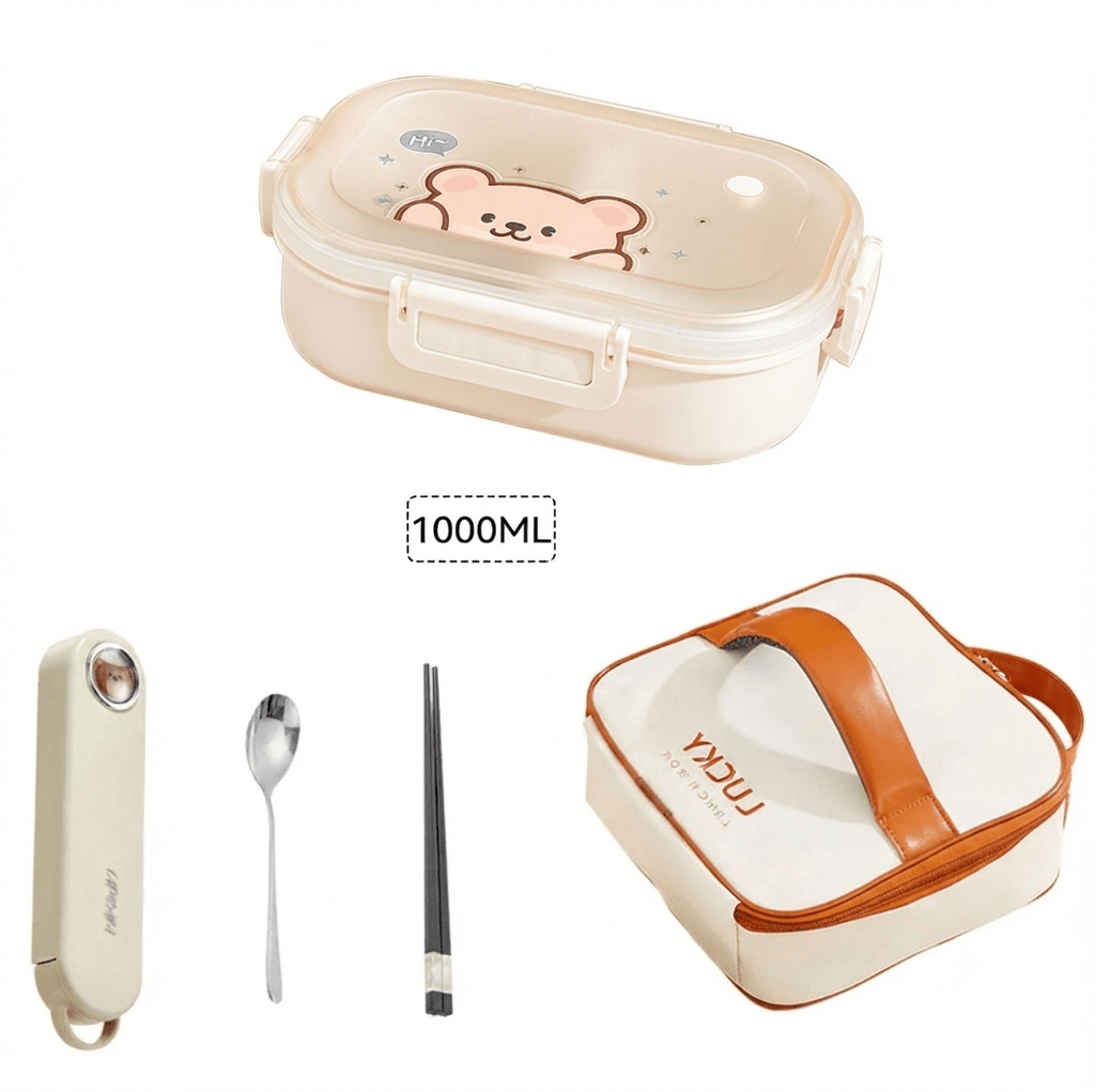 Flexi Maison Lunch Box En Plastique Compatible Micro-Ondes Avec Couverts
