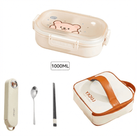 Flexi Maison Lunch Box En Plastique Compatible Micro-Ondes Avec Couverts