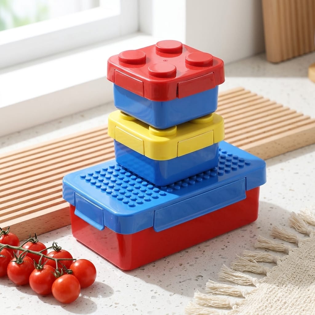 Flexi Maison Lunch Box En Silicone Modulaire En Forme De Brique