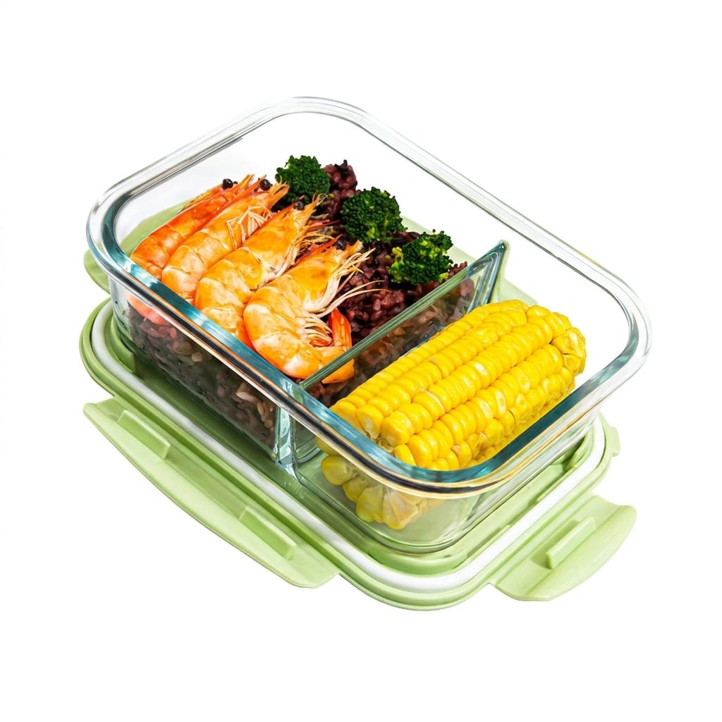 Flexi Maison Lunch Box En Verre Compartimentée