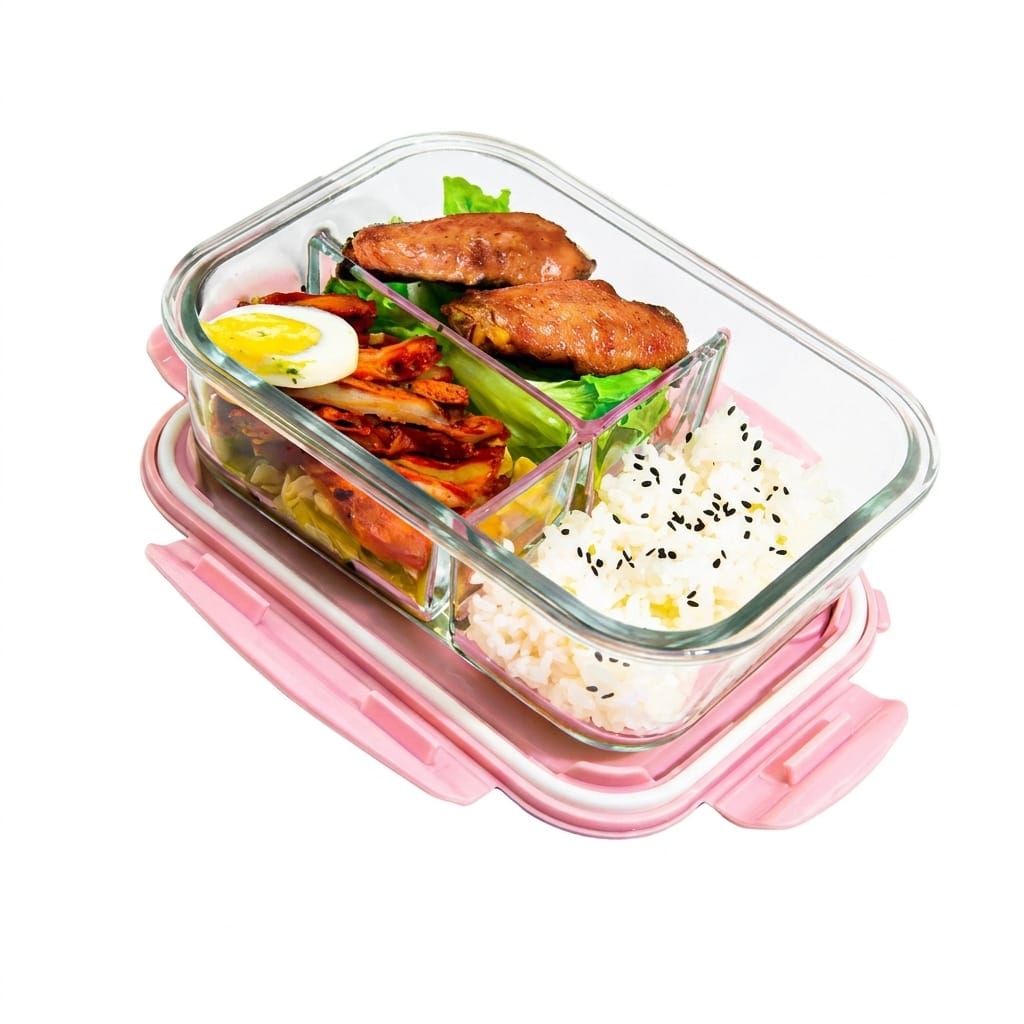 Flexi Maison Lunch Box En Verre Compartimentée