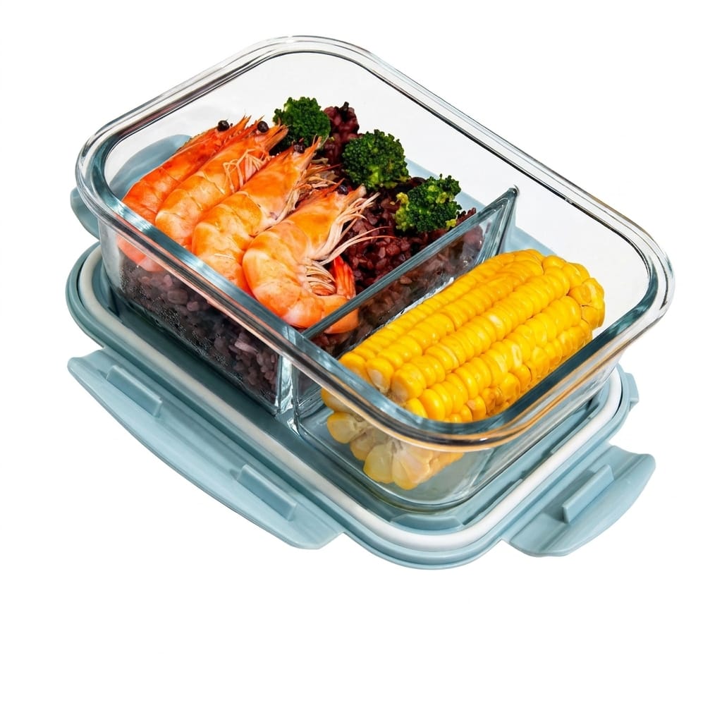 Flexi Maison Lunch Box En Verre Compartimentée