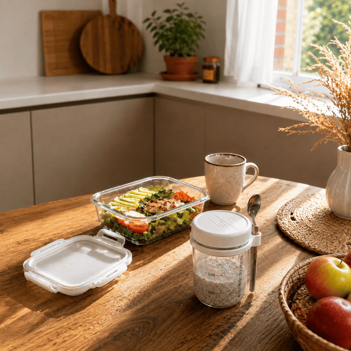 Flexi Maison Lunch Box En Verre Compartimentée