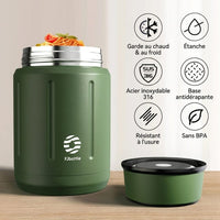 Flexi Maison Lunch Box Isotherme en Acier Inoxydable