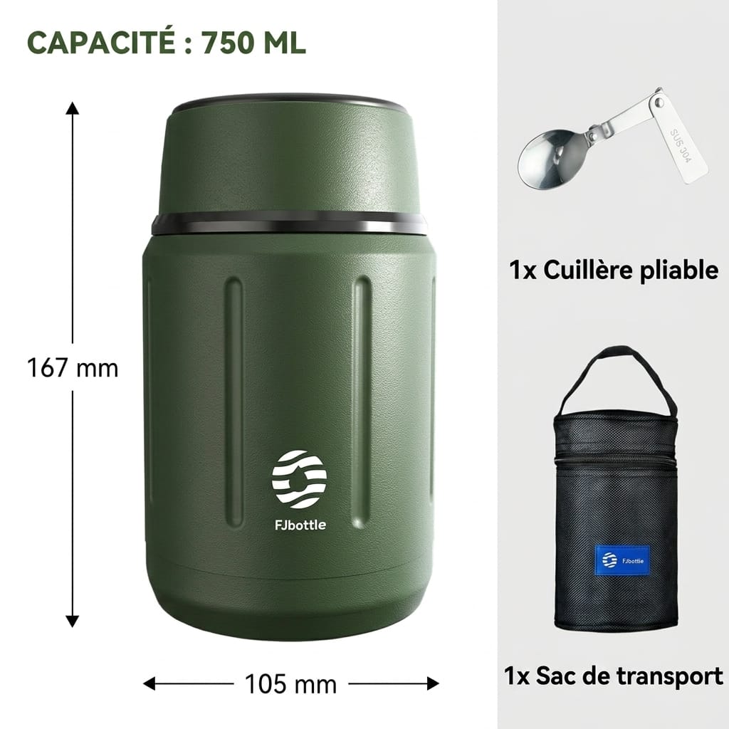 Flexi Maison Lunch Box Isotherme en Acier Inoxydable