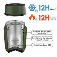 Flexi Maison Lunch Box Isotherme en Acier Inoxydable