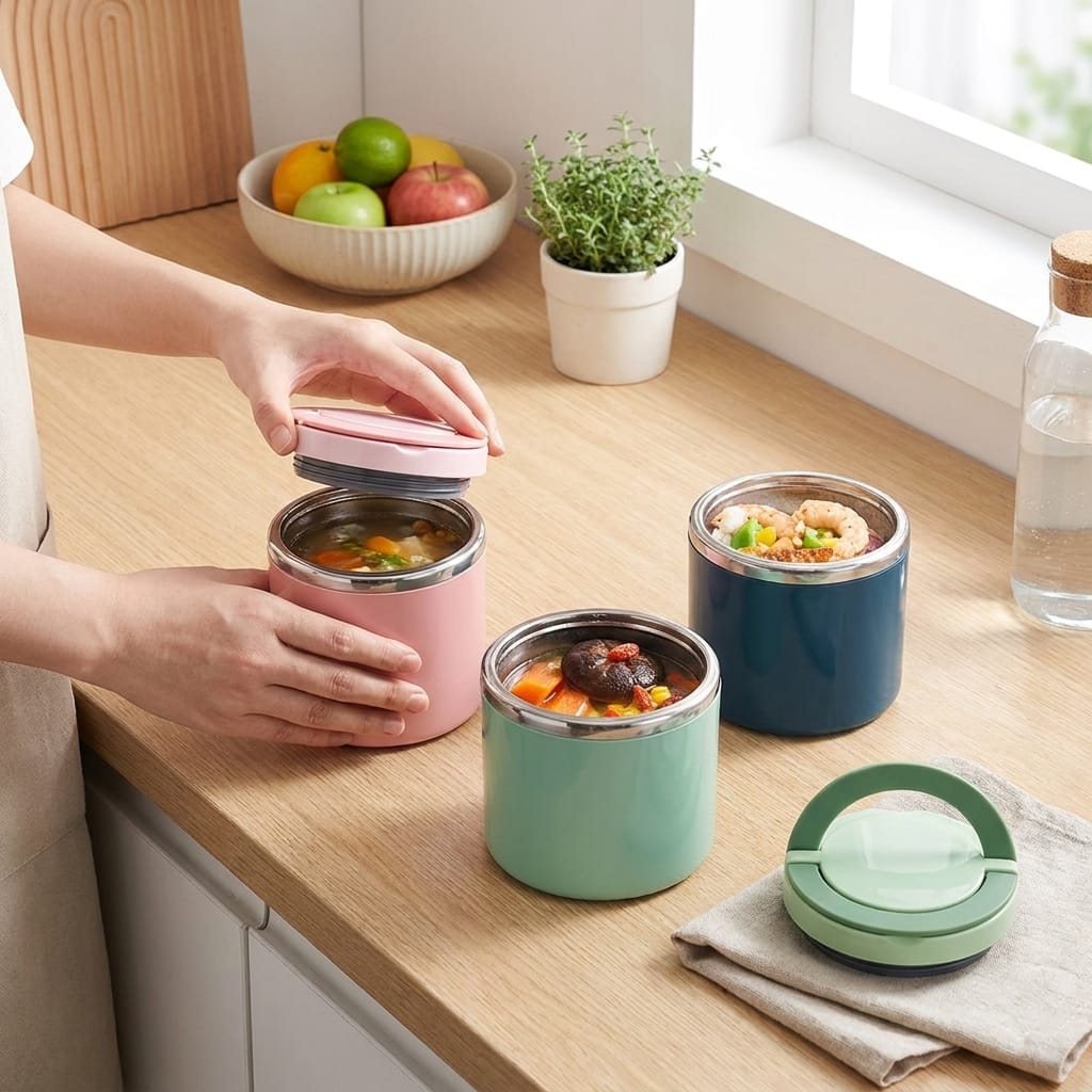 Flexi Maison Lunch Box Isotherme en Acier Inoxydable