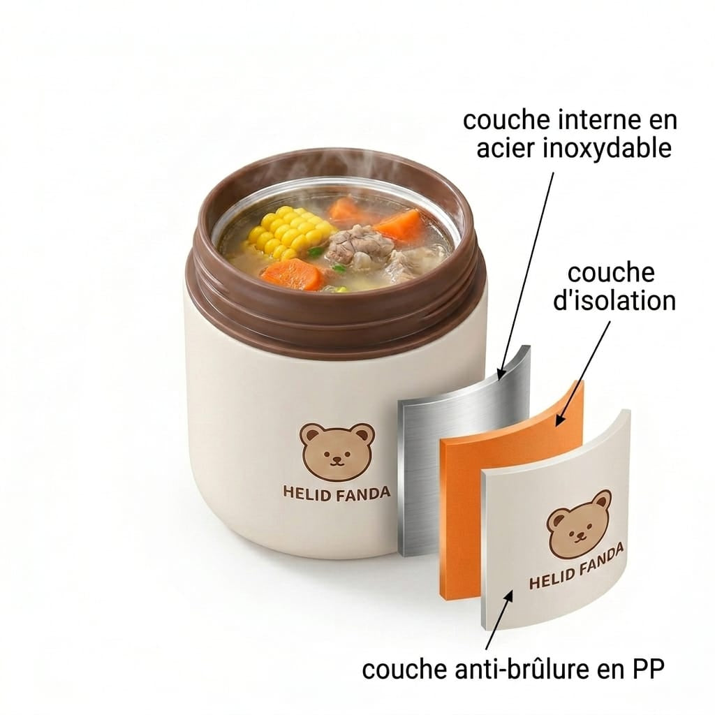 Flexi Maison Lunch Box Isotherme en Acier Inoxydable