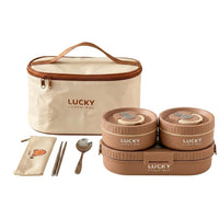 Flexi Maison Lunch Box Isotherme Inox avec Sac et Couverts