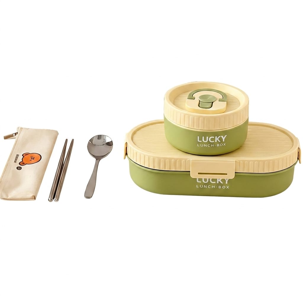 Flexi Maison Lunch Box Isotherme Inox avec Sac et Couverts