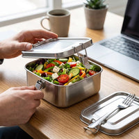 Flexi Maison Lunch Box Rectangulaire en Acier Inoxydable
