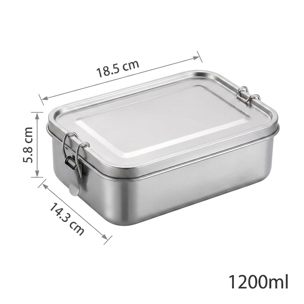 Flexi Maison Lunch Box Rectangulaire en Acier Inoxydable