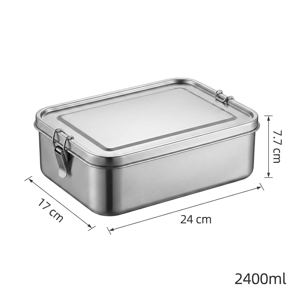 Flexi Maison Lunch Box Rectangulaire en Acier Inoxydable