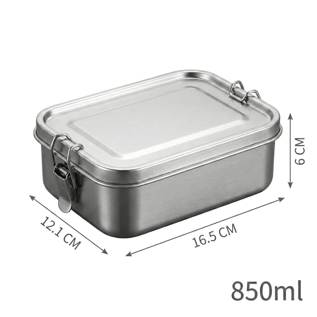 Flexi Maison Lunch Box Rectangulaire en Acier Inoxydable