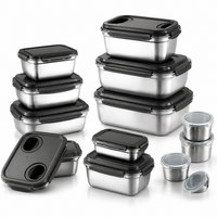 Flexi Maison Lunch Box Silicone En Acier Inoxydable Hermétique