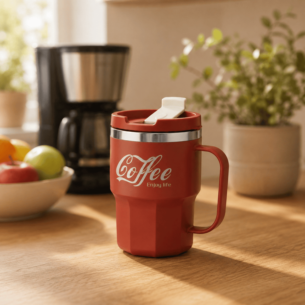Flexi Maison Mug Isotherme En Acier Inoxydable Avec Poignée